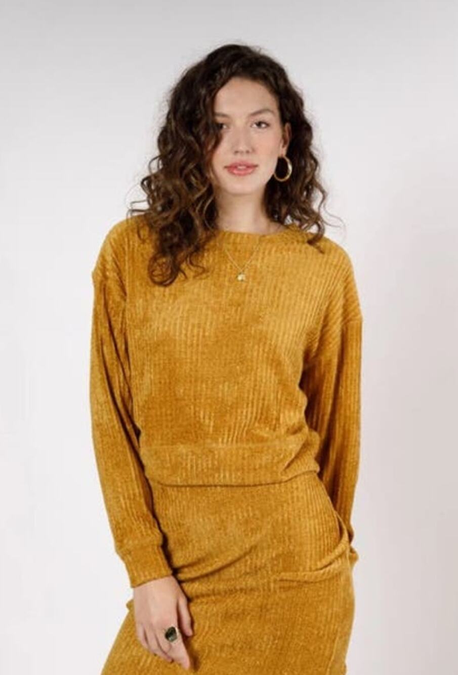 Band of the Free Yellow Gold Ribbed Pullover Sweater - S
